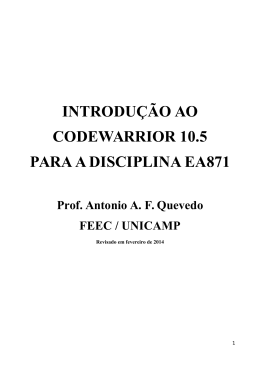 introdu&ccedil;&atilde;o ao codewarrior 10.5 para a disciplina - DCA