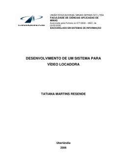 desenvolvimento de um sistema para v&iacute;deo locadora