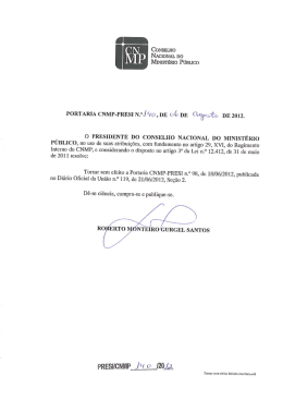 PORTARIA CNMP-PRESI NM Q o , DE 06&raquo; DE (legais, DE 2012.