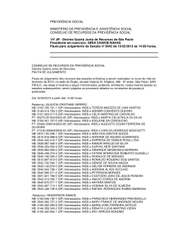 PREVID&Ecirc;NCIA SOCIAL MINIST&Eacute;RIO DA PREVID&Ecirc;NCIA E