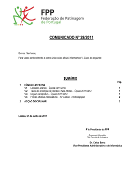 COMUNICADO Nº 28/2011 - Federação de Patinagem de Portugal