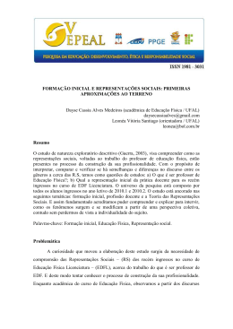 formacao inicial e representacoes sociais primeiras aproximacoes