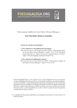 Dois poemas in&eacute;ditos de Jos&eacute; Maria &Aacute;lvarez