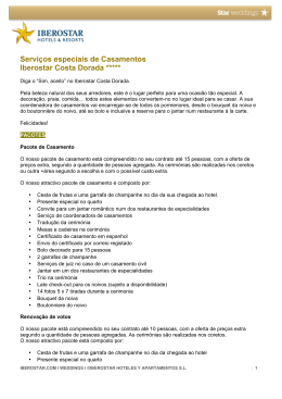 Servi&ccedil;os especiais de Casamentos Iberostar Costa