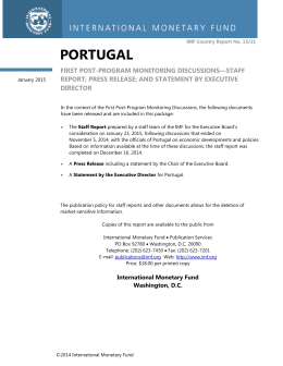 Portugal: First Post-Program Monitoring Discussions--Staff