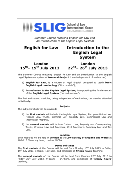 English for Law Introduction to the English Legal System