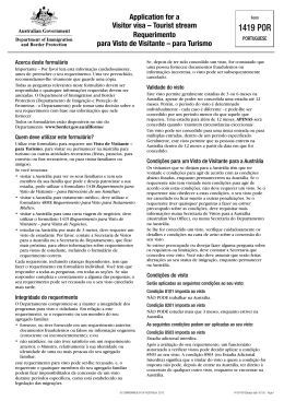 1419 - Application for a Visitor visa - Tourist stream