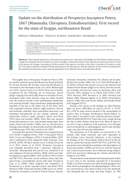 Update on the distribution of Peropteryx leucoptera Peters, 1867
