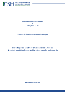 V&acirc;nia Cristina Sanches Quelhas Lopes Setembro de 2011