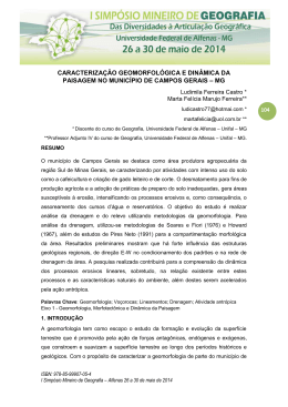 caracteriza&ccedil;&atilde;o geomorfol&oacute;gica e din&acirc;mica da paisagem - Unifal-MG