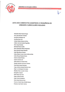 lista dos candidatos admitidos a frequência de unidades