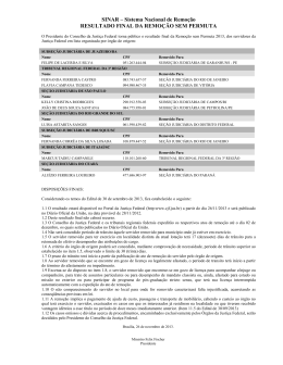 Resultado final da Remo&ccedil;&atilde;o sem Permuta