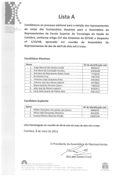andiatura ao processo eieitorai ara a elei&ccedil;&atilde;o dos representantes do