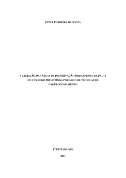 Avalia&ccedil;&atilde;o das &aacute;reas de Preserva&ccedil;&atilde;o Permanente do C&oacute;rrego