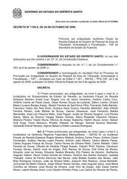 Decreto n 1150-S, de 26.10.2009 - Esp&iacute;rito Santo