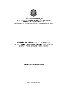 SABERES DOCENTES, SABERES INDÍGENAS