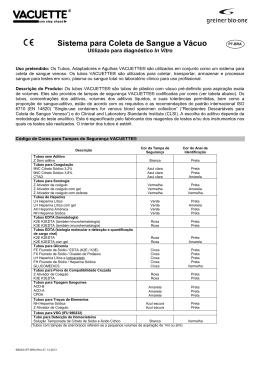 Sistema para Coleta de Sangue a Vácuo - Greiner Bio-One