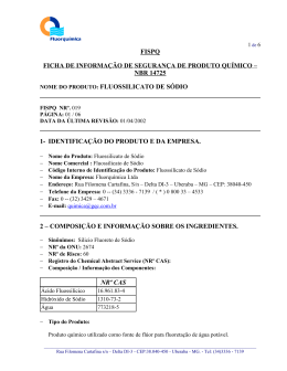 FISPQ NOME DO PRODUTO: FLUOSSILICATO DE S&Oacute;DIO 1