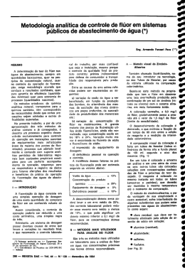 Metodologia analítica de controle de flúor em