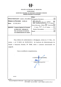 Ofício Circular n.º 141 - Secretaria Regional Educação Recursos