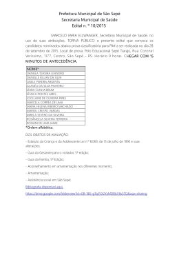 convoca&ccedil;&atilde;o prova