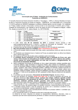 Convocação para 2ª Etapa - Avaliações de Conhecimentos