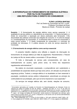 interrup&ccedil;&atilde;o do fornecimento de energia el&eacute;trica