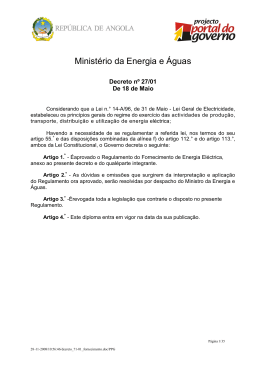 Regulamento do Fornecimento de Energia El&eacute;ctrica