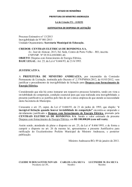 Dispensas de Licita&ccedil;&atilde;o - Prefeitura Municipal de Ministro Andreazza