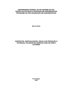 Contratos, especialização, escala de produção e potencial poluidor