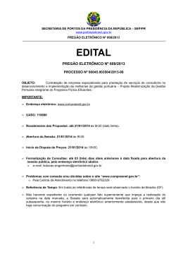 edital sep/pr &ndash; preg&atilde;o eletr&ocirc;nico n&ordm; 009/2013