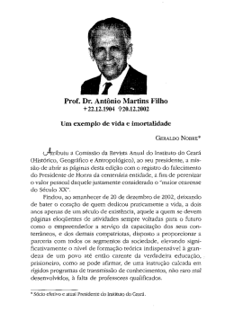 Professor Dr. Ant&ocirc;nio Martins Filho, um exemplo