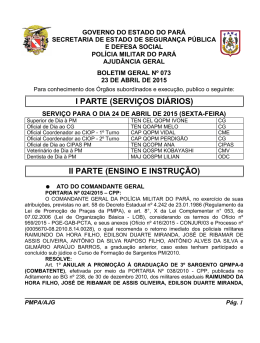 BG 073a - De 23 ABR 2015 - Proxy da Polícia Militar do Pará!