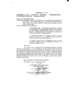 AC&Oacute;RD&Atilde;O N. 15.558 - Tribunal Regional Eleitoral de Santa Catarina