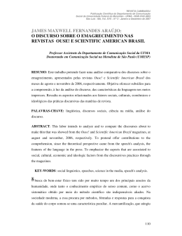 JAMES MAXWELL FERNANDES ARA&Uacute;JO: O DISCURSO SOBRE O