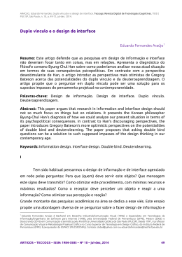 Duplo v&iacute;nculo e o design de interface Eduardo Fernandes Ara&uacute;jo