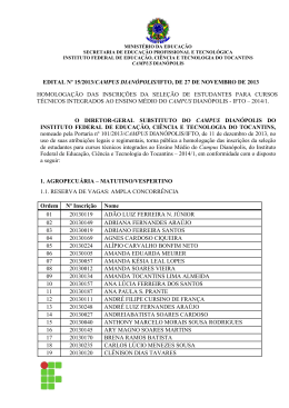 EDITAL N&ordm;06 HOMOLOGA&Ccedil;&Atilde;O DAS INSCRI&Ccedil;&Otilde;ES