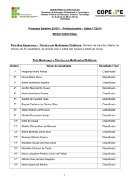 EDITAL N&ordm; 14/2012, de 23 de julho de 2012