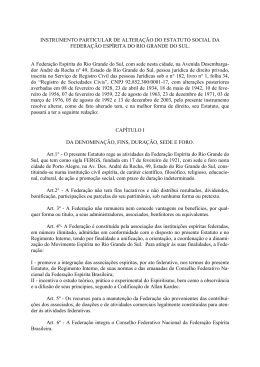 Estatuto Social - FERGS - Uni&atilde;o Municipal Esp&iacute;rita de Novo