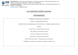 XVI CONGRESSO ESP&Iacute;RITA DA BAHIA PROGRAMA&Ccedil;&Atilde;O