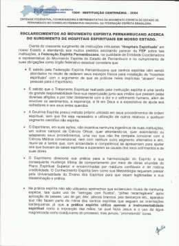 Esclarecimentos &ndash; Hospitais Espirituais Pag01