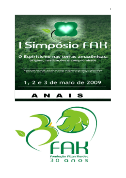 Anais I Simp&oacute;sio &ndash; FAK (2009)