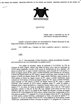 LEIN&deg; 915 - Prefeitura Municipal de S&atilde;o Miguel das Miss&otilde;es