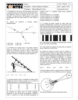 Disciplina: F&iacute;sica [ &Oacute;ptica e Ondas ] Professor: Marcel Becali Tononi