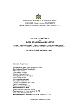 Projeto Pedag&oacute;gico do Curso de Letras-Portugu&ecirc;s