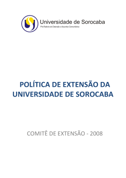Política de Extensão da Universidade de Sorocaba