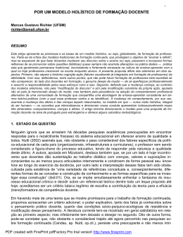 POR UM MODELO HOL&Iacute;STICO DE FORMA&Ccedil;&Atilde;O DOCENTE