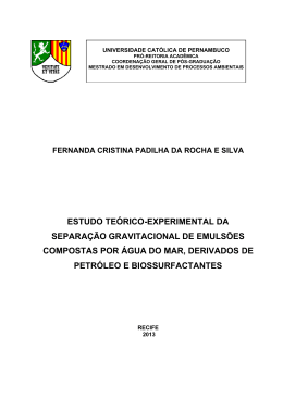 estudo teórico-experimental da separação gravitacional de