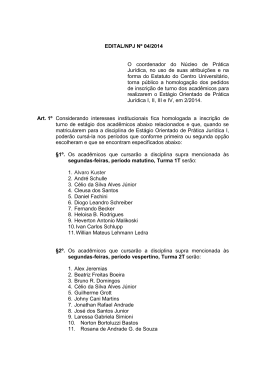 Edital Est&aacute;gio Orientado de Pr&aacute;tica Jur&iacute;dica - NPJ