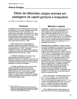 Efeito de diferentes cargas animais em pastagens de capim